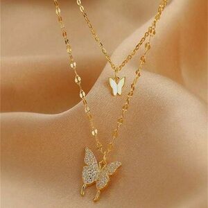 Dual-Layer Butterfly Necklace